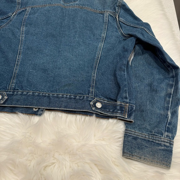 Levi’s vintage denim jean jacket medium dark wash snap buttons XL - Picture 15 of 16